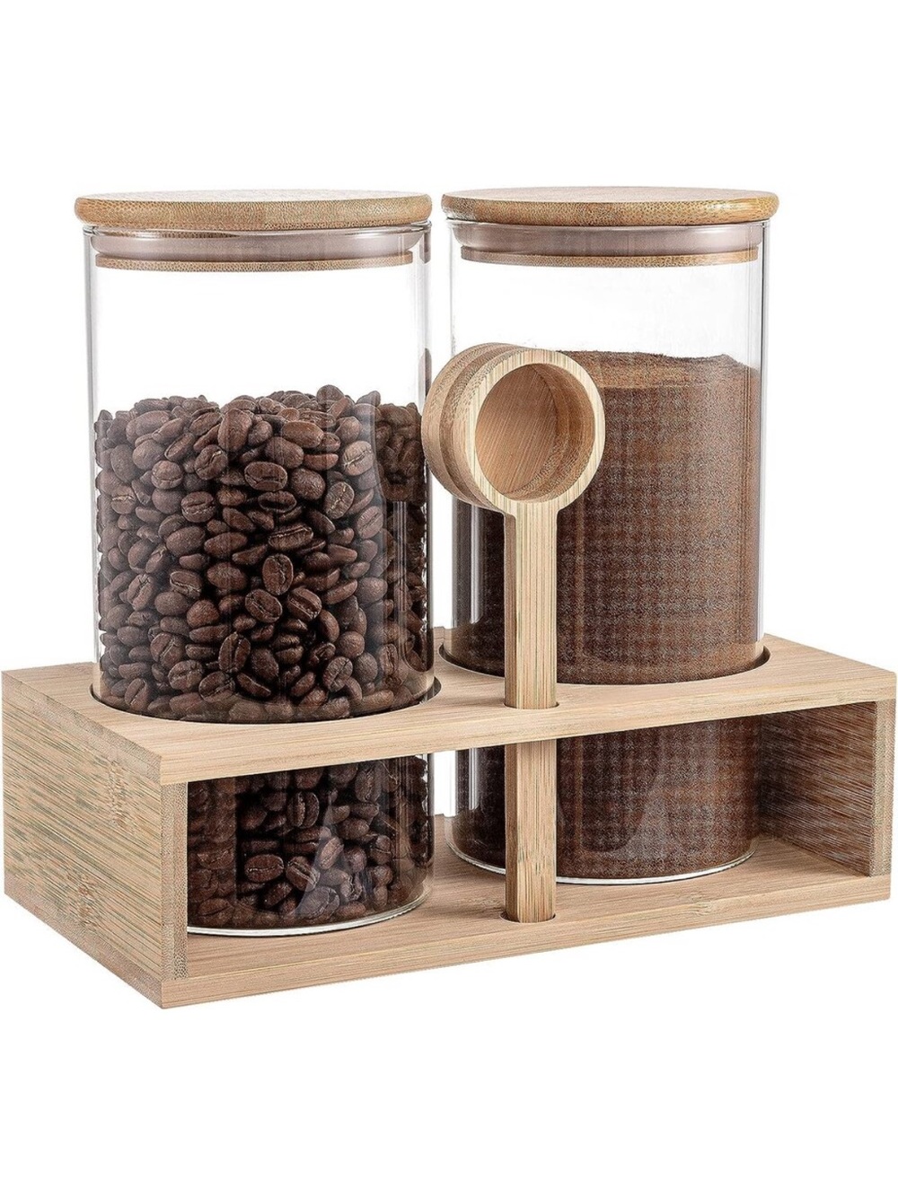 🗽NIB ANPHSIN Glass Coffee Containers with Shelf